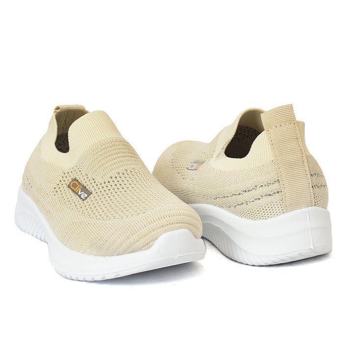 Beige knit slip-on sneakers for boys and girls - photo 1