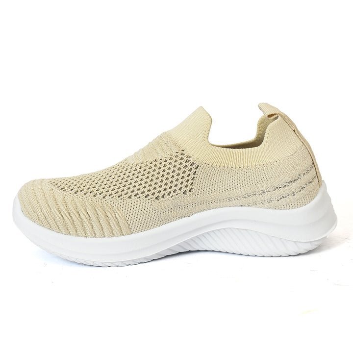 Beige knit slip-on sneakers for boys and girls - photo 2