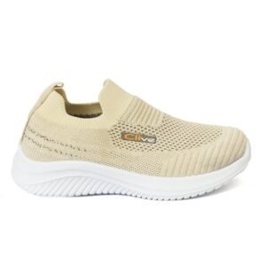Beige knit slip-on sneakers for boys and girls - photo 3