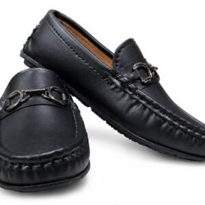 Black horsebit loafers for boys - photo 1