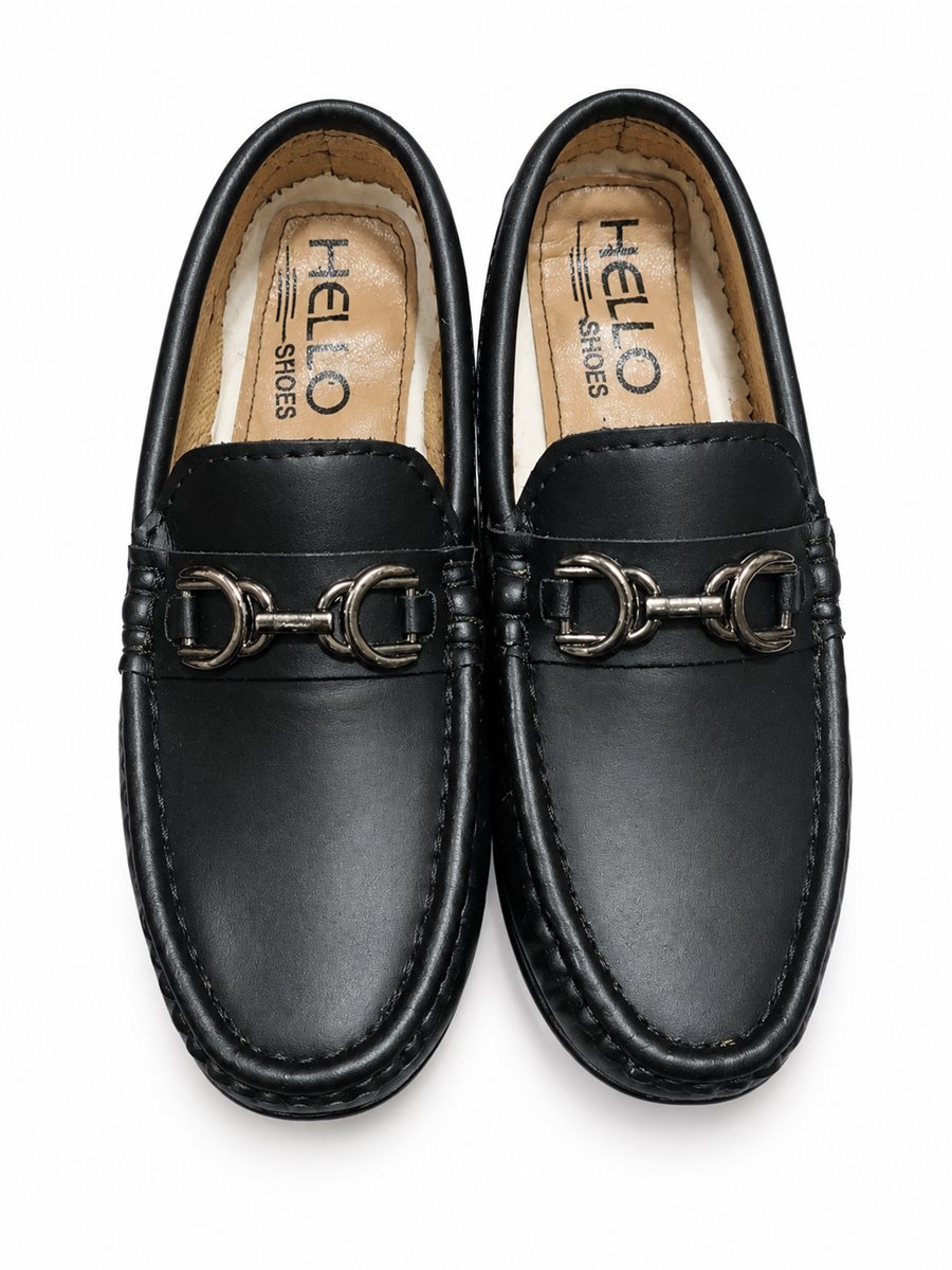 Black horsebit loafers for boys - photo 2