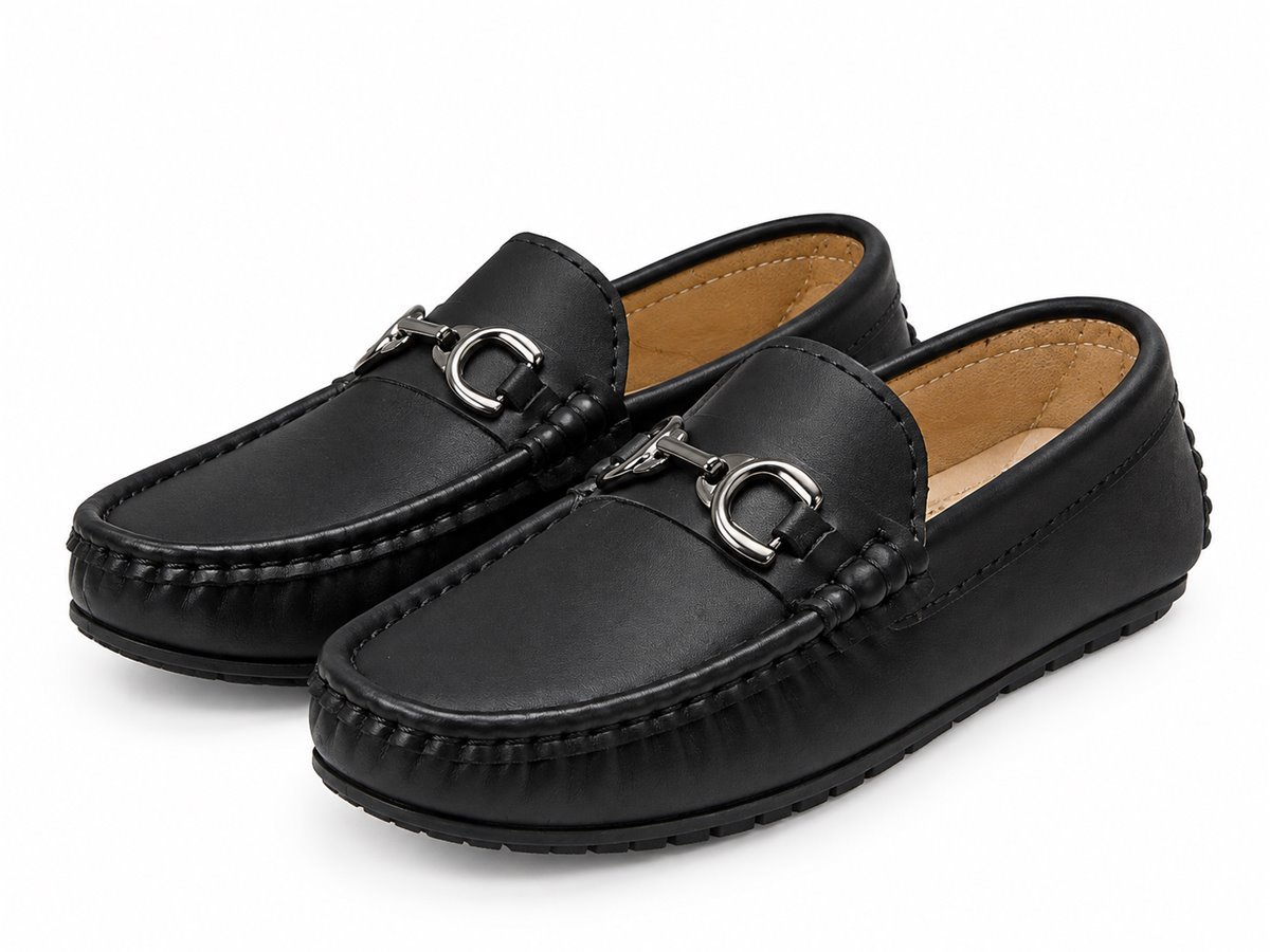 Black horsebit loafers for boys - photo 4