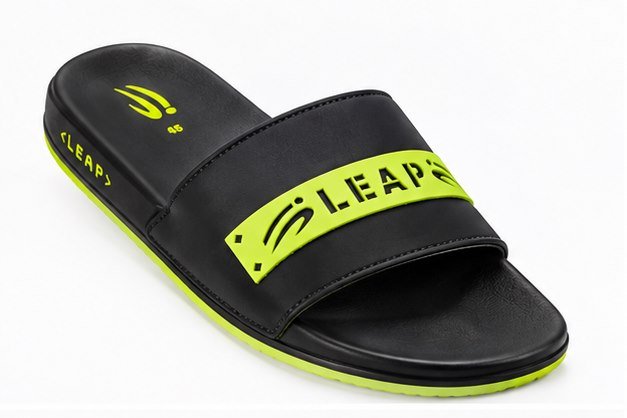 Black and neon green slides for men - photo 1