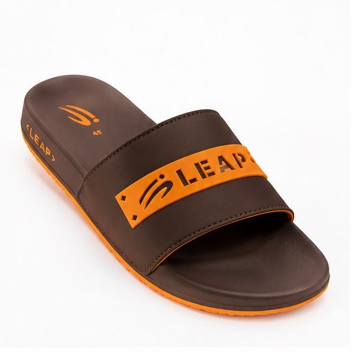 Brown and orange slides for men - photo 1