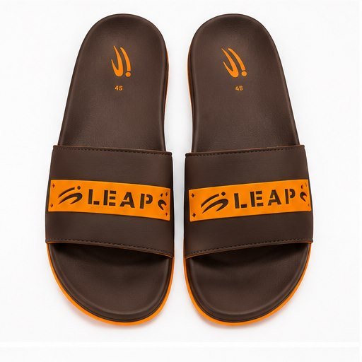 Brown and orange slides for men - photo 3