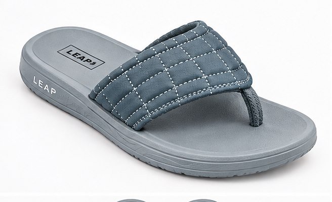 Grey quilted thong slippers for men - photo 1