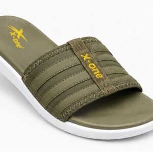 Olive striped slides for men - photo 1