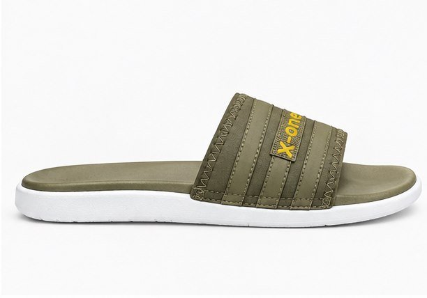 Olive striped slides for men - photo 2