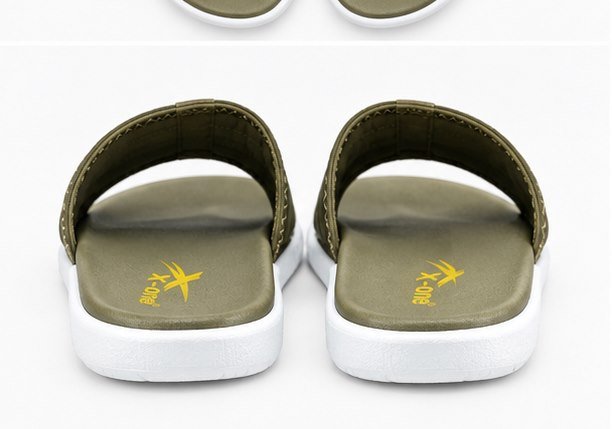 Olive striped slides for men - photo 4