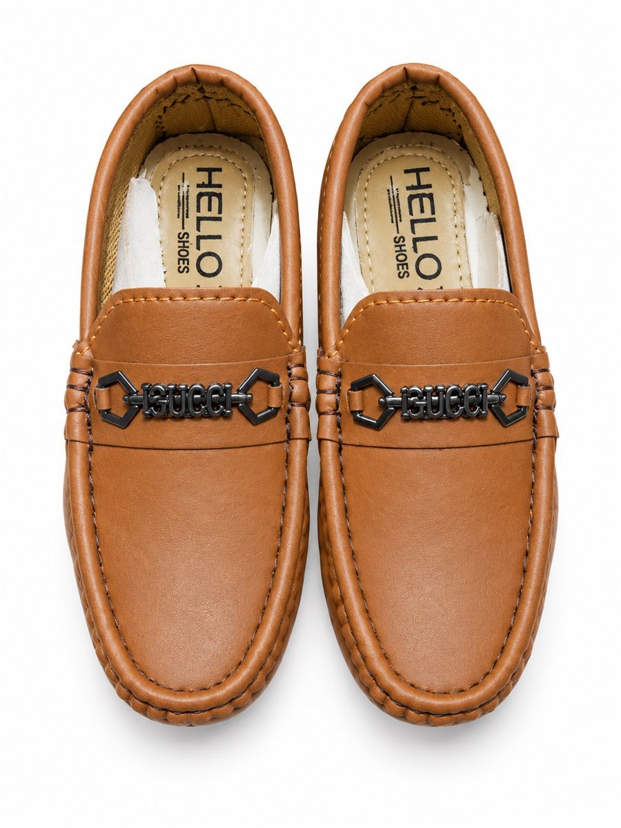 Tan chain-link loafers for boys - photo 1