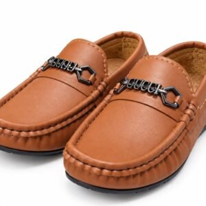 Tan chain-link loafers for boys - photo 3